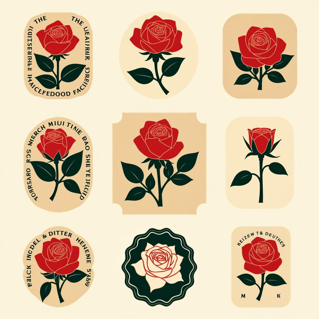 Art Deco Rose Graphic Design Applications