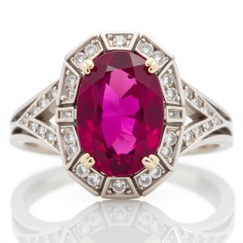 Art Deco Ruby Ring in a Platinum Setting