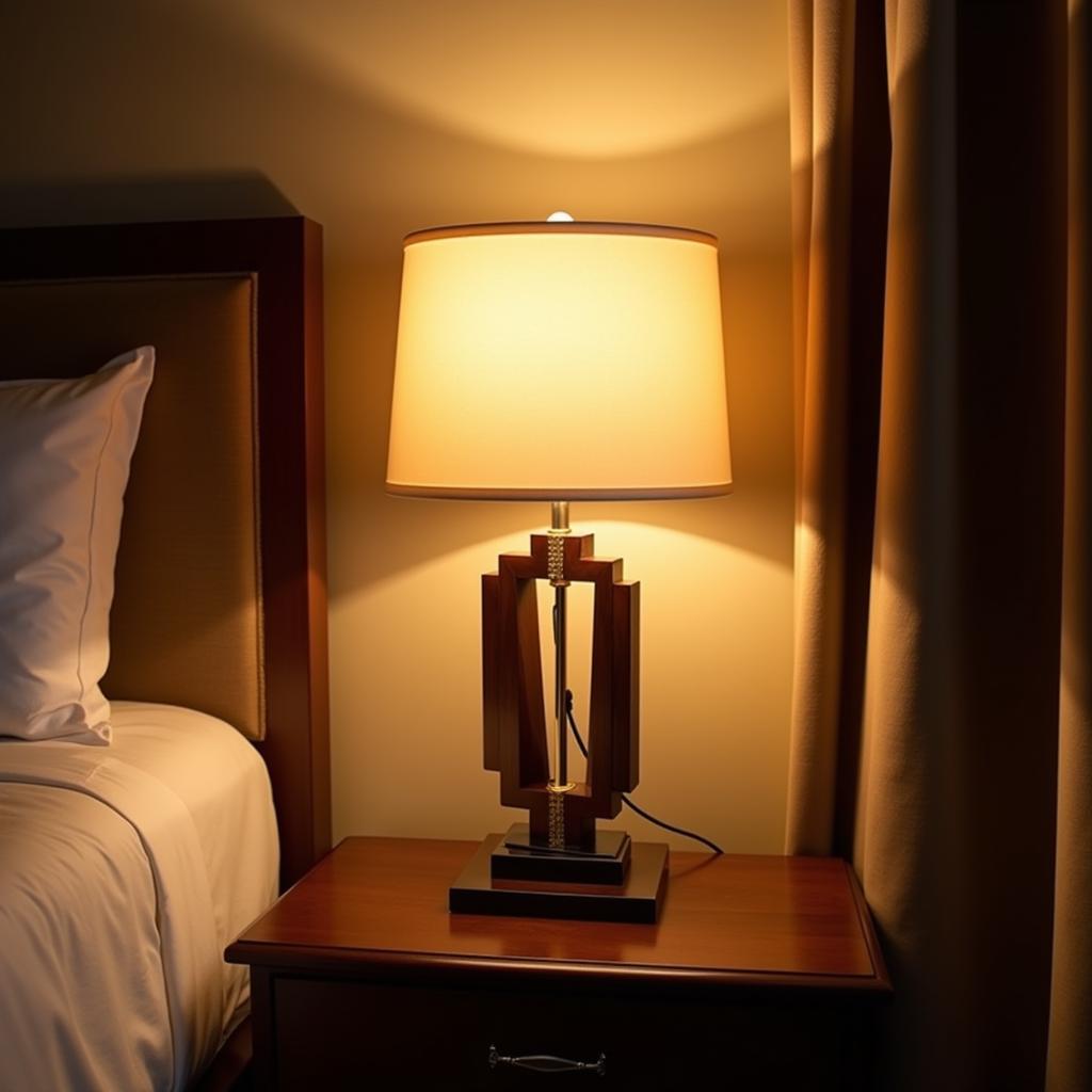 Art Deco Table Lamp in a Bedroom Setting