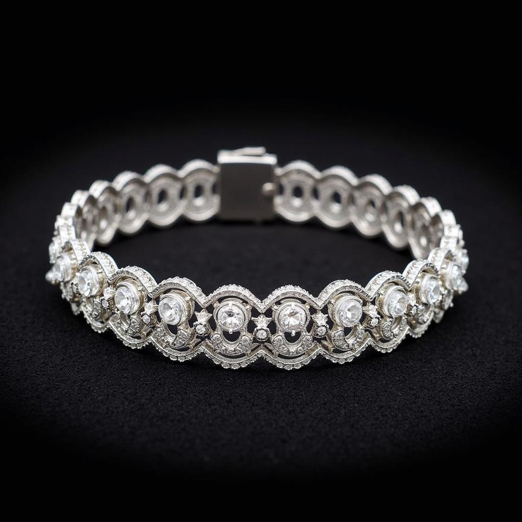 Art Deco Vintage Bracelet with Platinum and Diamonds