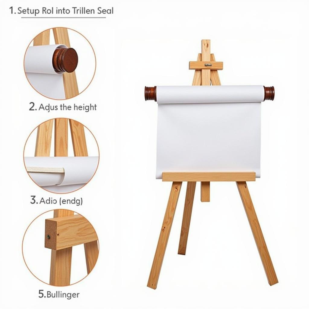 Setting up an art easel with paper roll