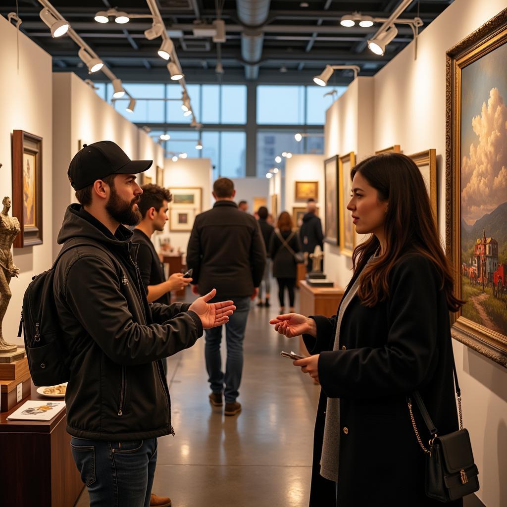 Visitors Interacting with Artists at Art Fair Jackson Hole