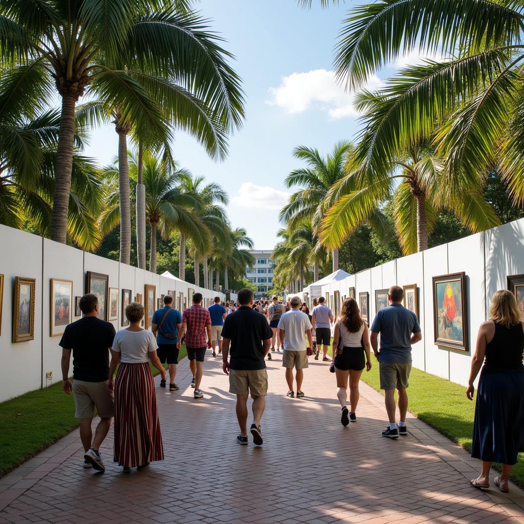 Visitors Enjoying Art at Art Festival Mizner Park