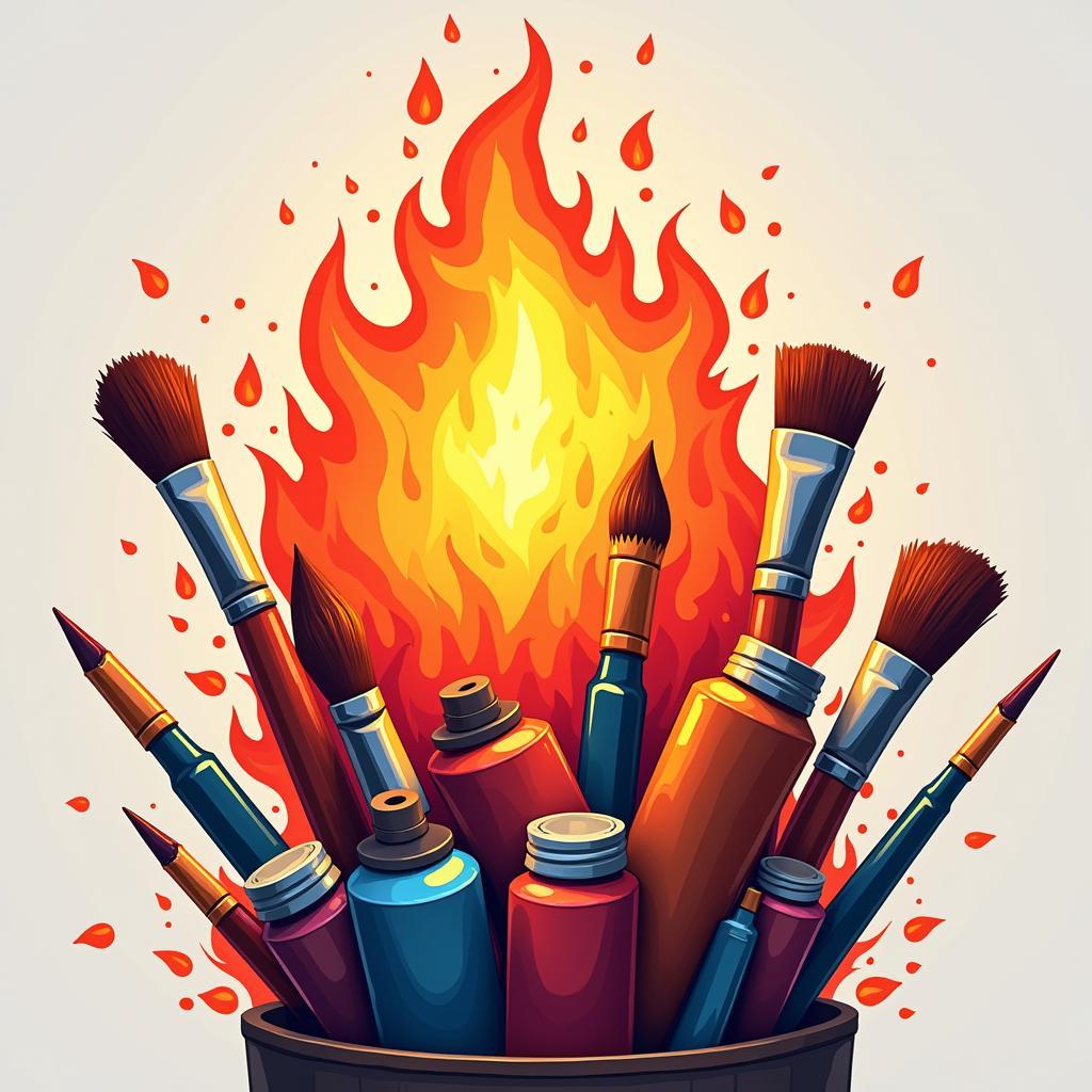 Digital Painting Representing the Art Flame