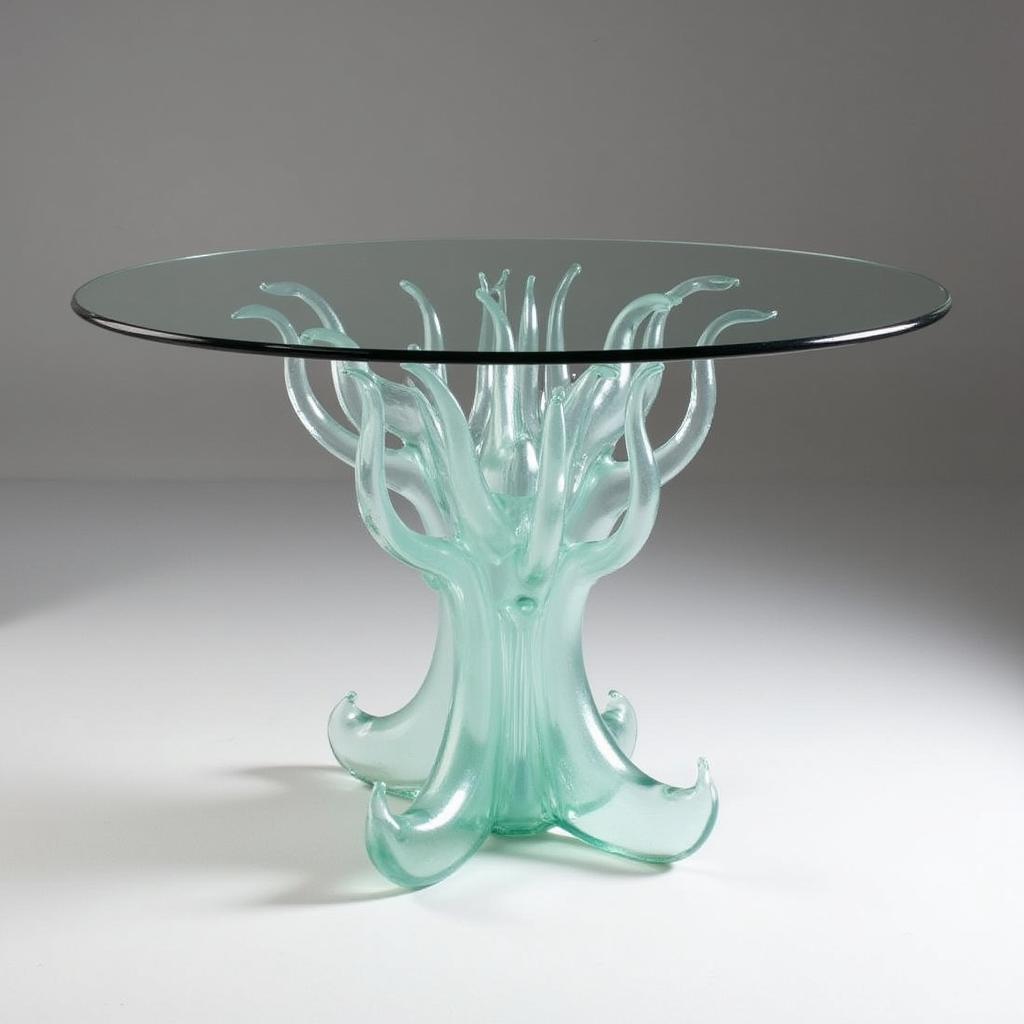 Modern Art Glass Table with sculpted glass base