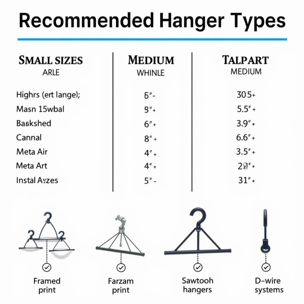 Art Hangers Weight and Size Chart