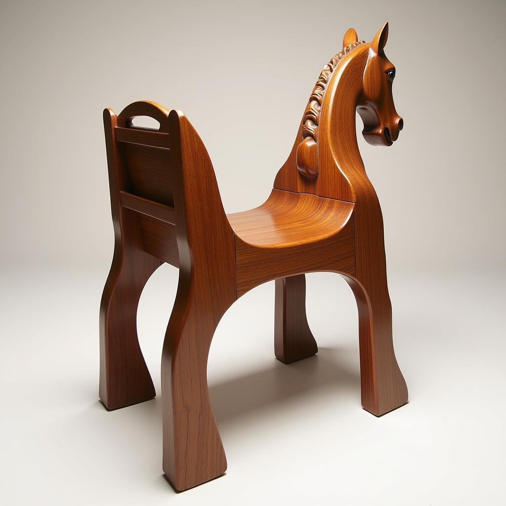 Wooden Art Horse Chair Sculpture