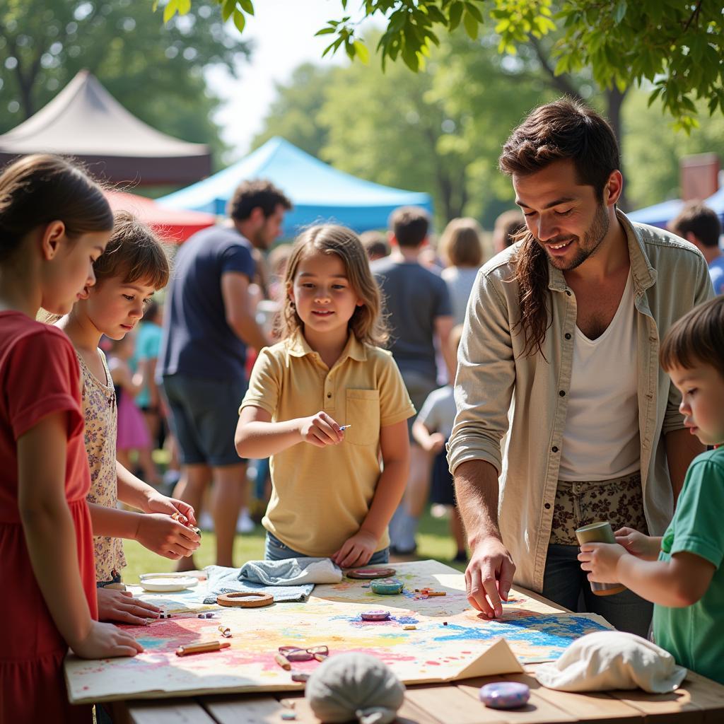 Families Enjoying Art at Art in the Park Monticello MN