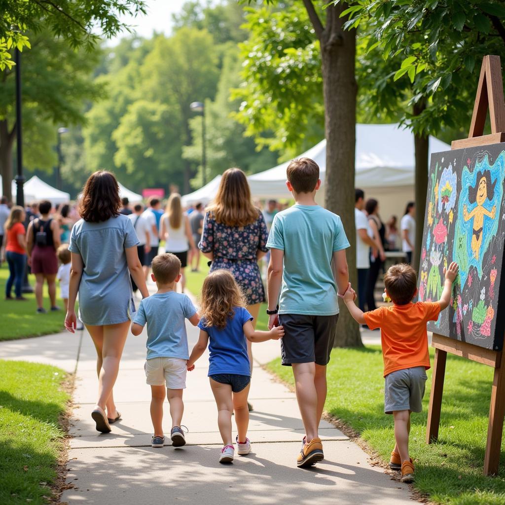 Families Enjoying Art in the Park Winfield KS