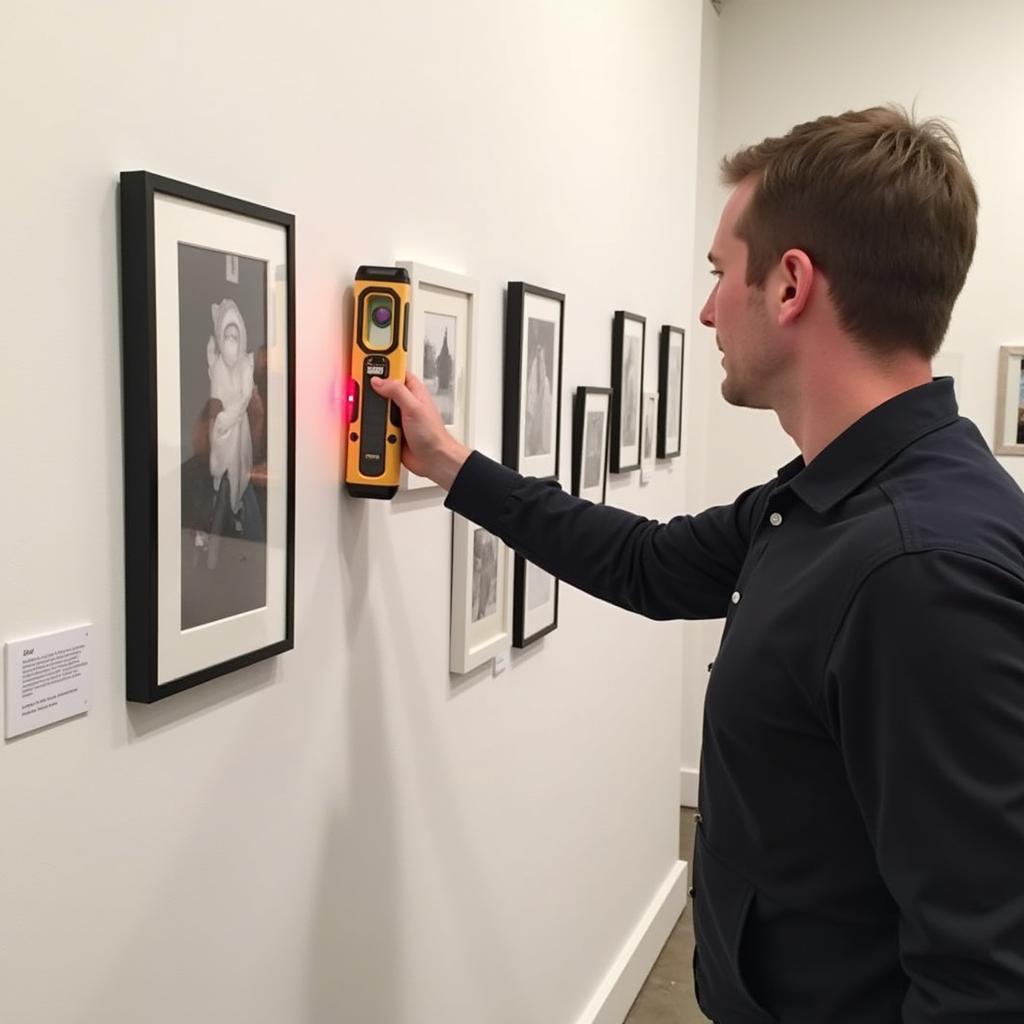 Art Installer Using a Laser Level