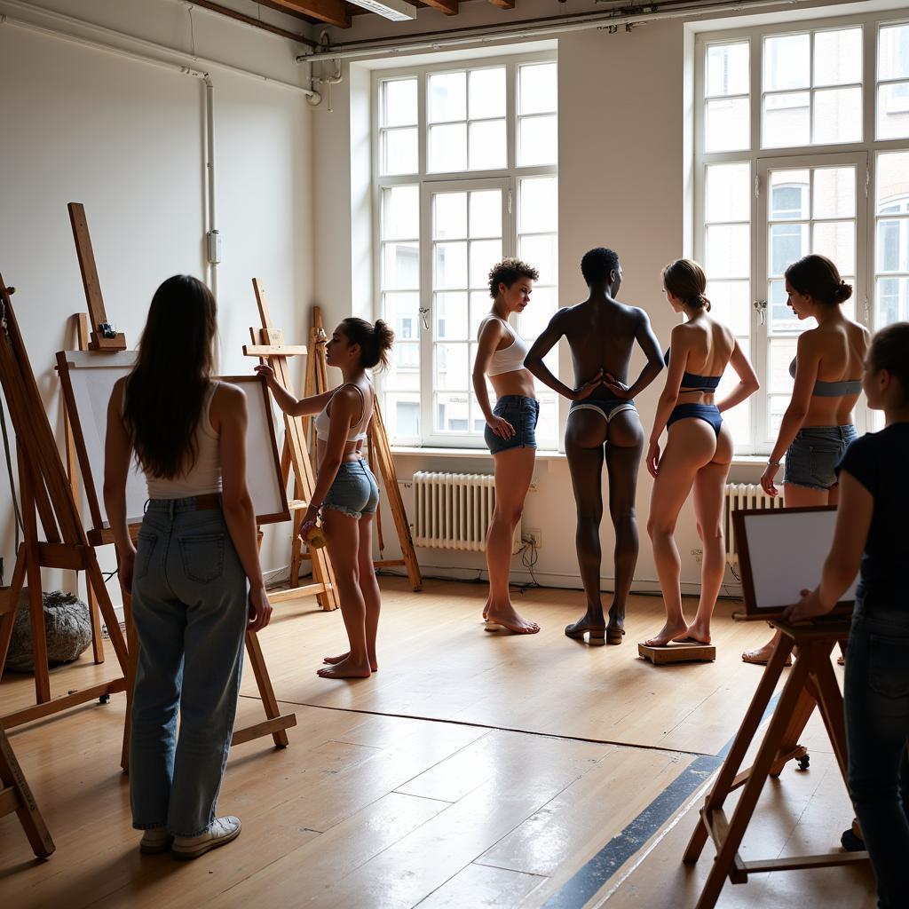 Diverse Models in an Art Modelling Studio