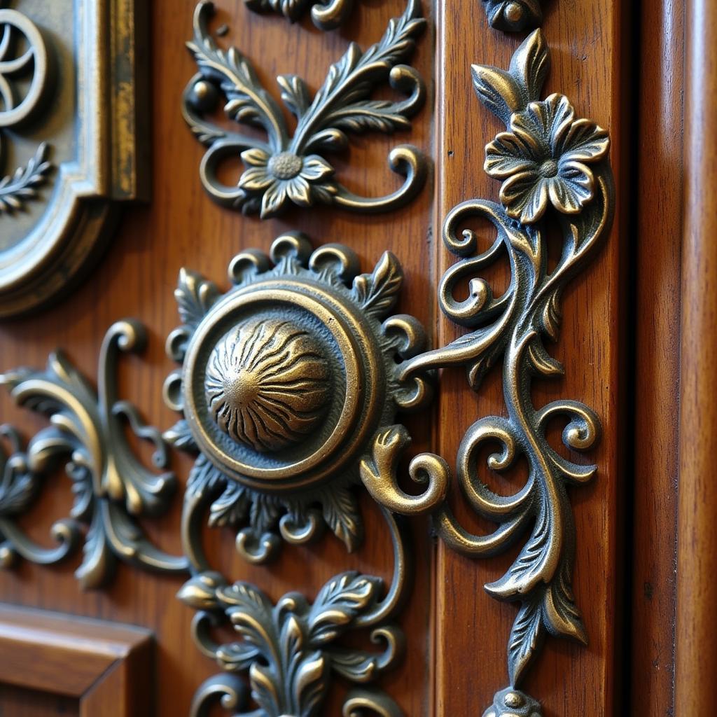 Art Nouveau Cabinet Hardware with Floral Designs