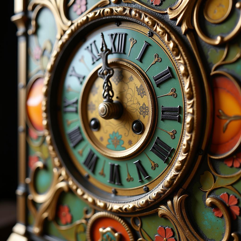 Art Nouveau Clock showcasing Materials and Craftsmanship