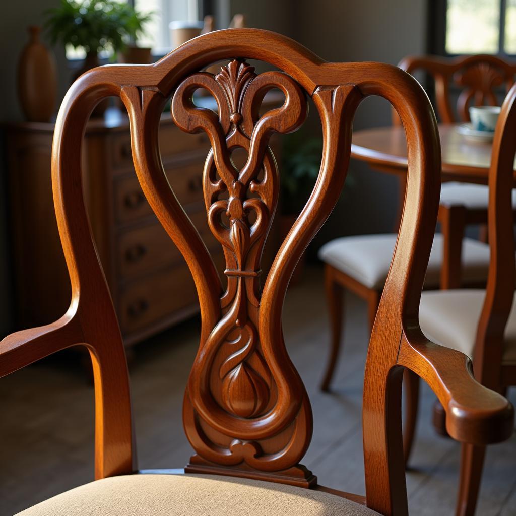 Art Nouveau Dining Chair with Organic Forms