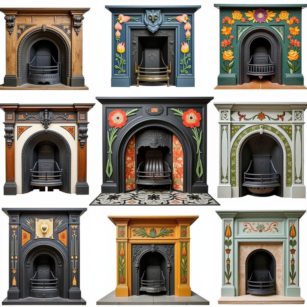 Stunning Art Nouveau Fireplace Tile Designs