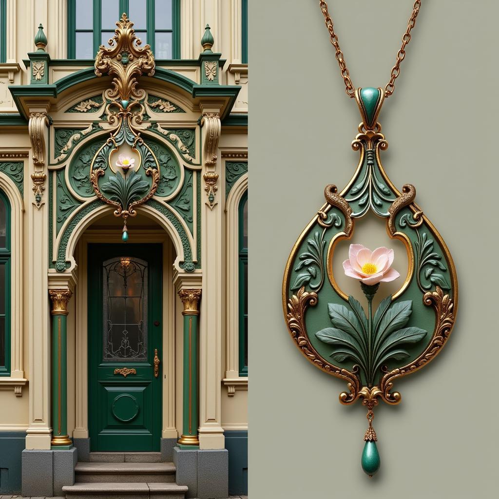 Art Nouveau Floral Designs in Architecture and Jewelry