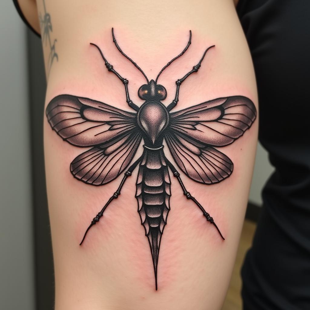 Art Nouveau Insect Wing Tattoo