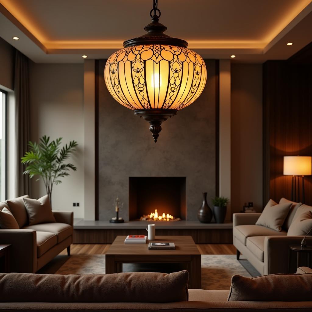 Art Nouveau Pendant Light in a Modern Interior