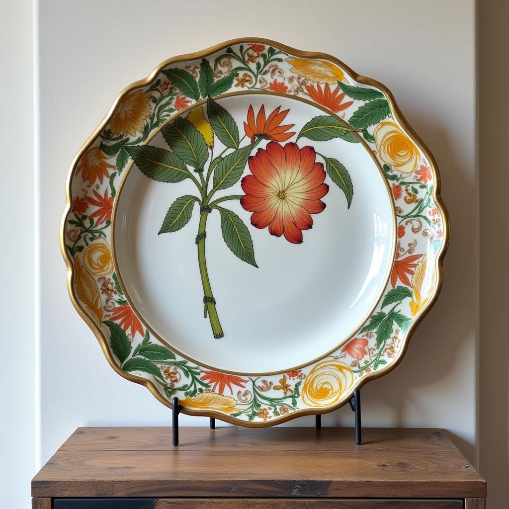 Art Nouveau Plate Displayed on a Wall