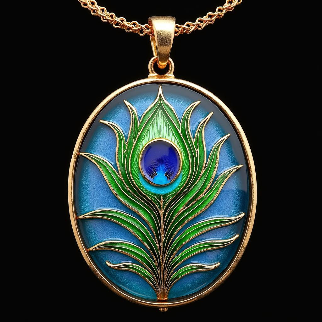 Art Nouveau Plique-à-jour Enamel Pendant