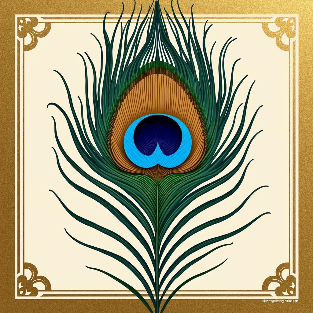 Art Nouveau Save the Date with Peacock Feather Design