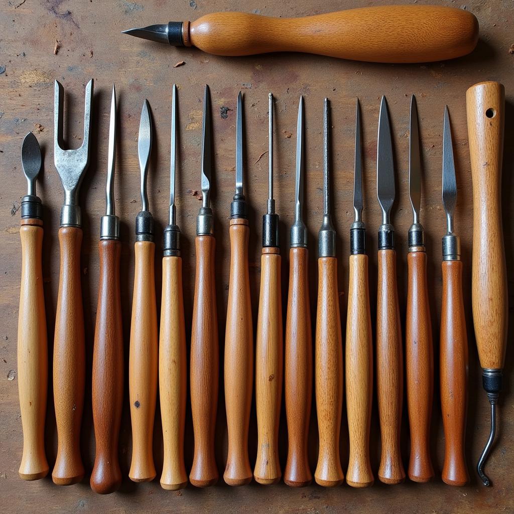 Wood carving tools used in Art Nouveau period