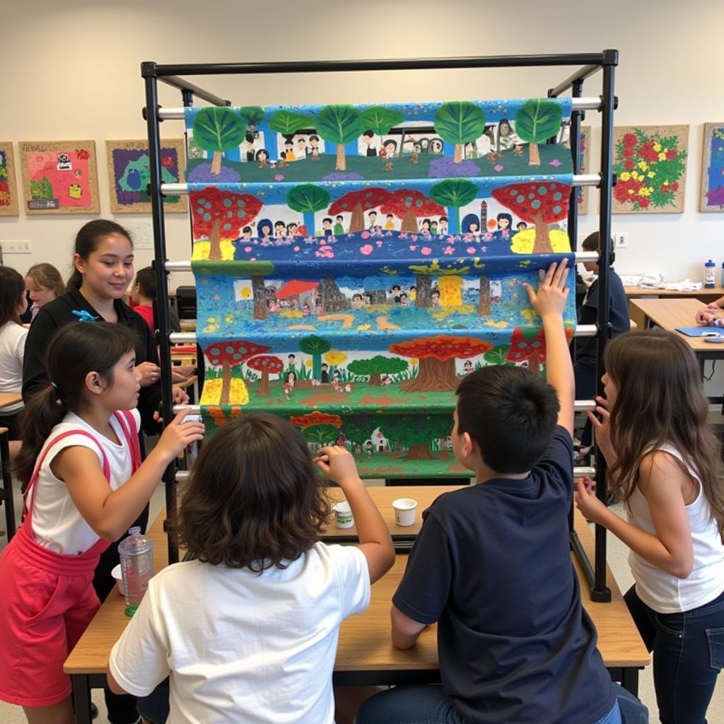 Art Rack in a Busy Classroom