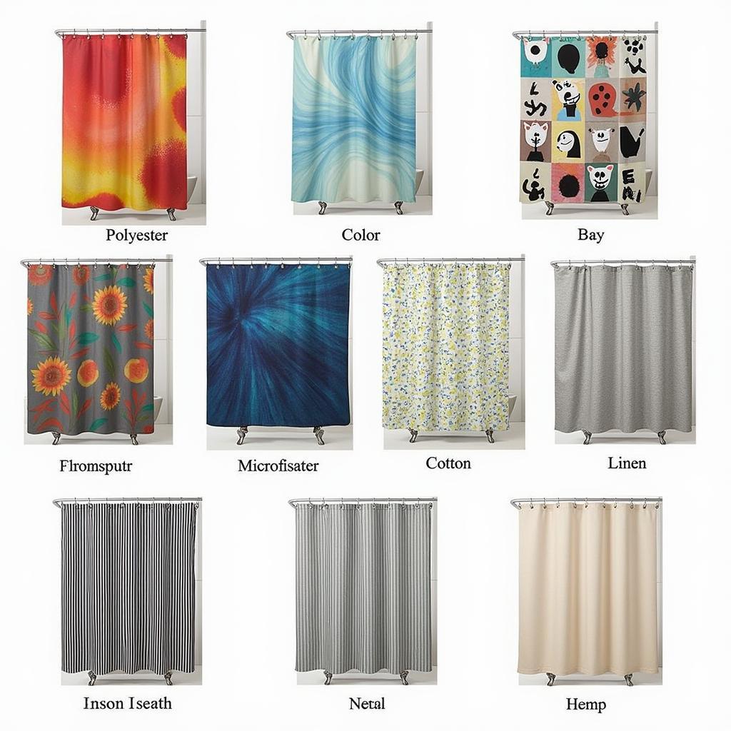 Art Shower Curtains Fabric Bathroom Decor