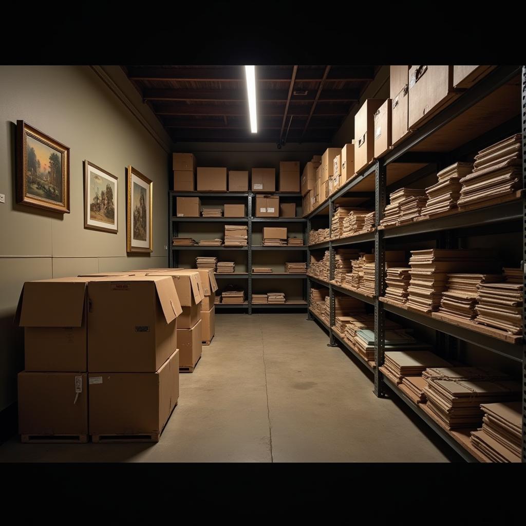 Properly storing artwork in art sleeve protectors in a cool, dry, and dark environment ensures long-term preservation.