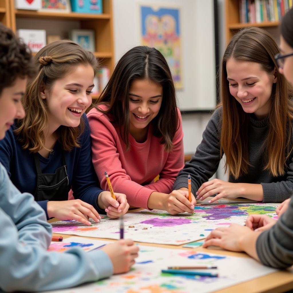 Art Students Collaborating in Bloomington