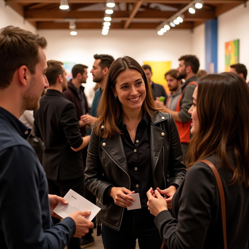 Art supervisors networking at an industry event