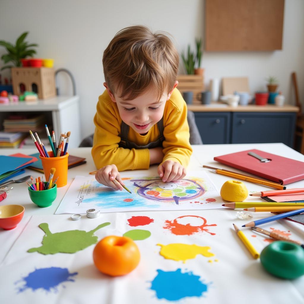 Art Supplies for Boys Engaging in Creative Projects