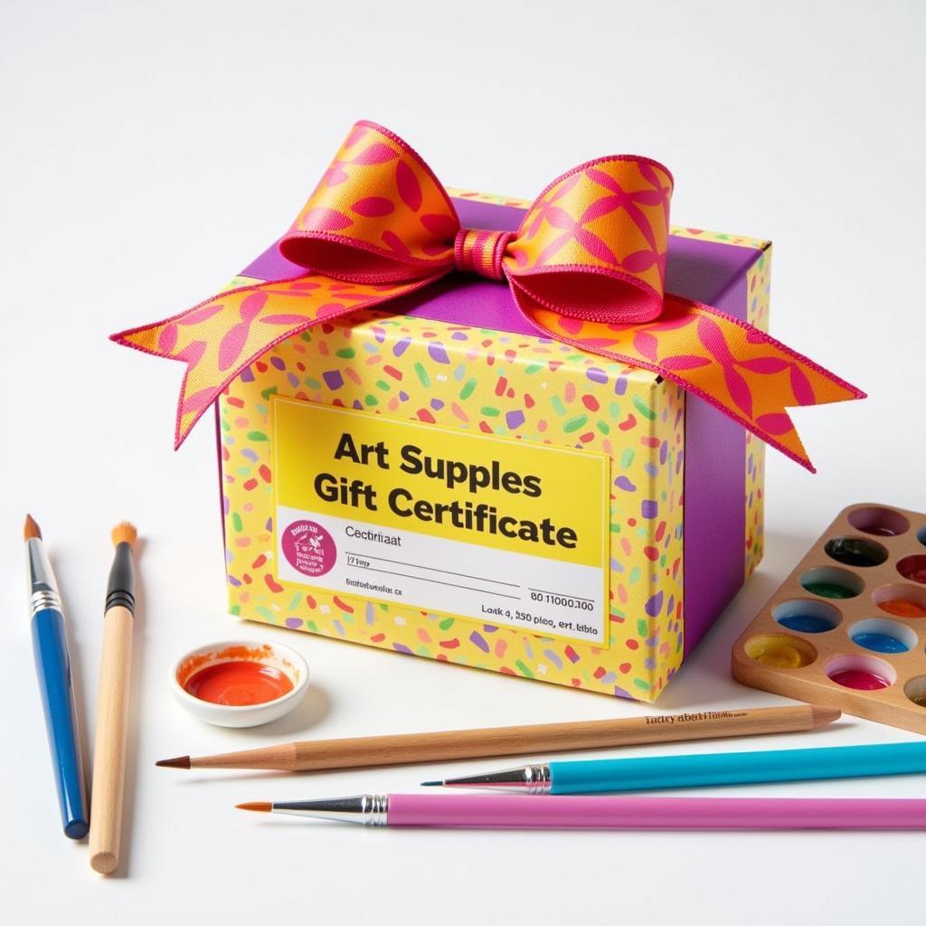 Art Supplies Gift Certificate as a Birthday Present