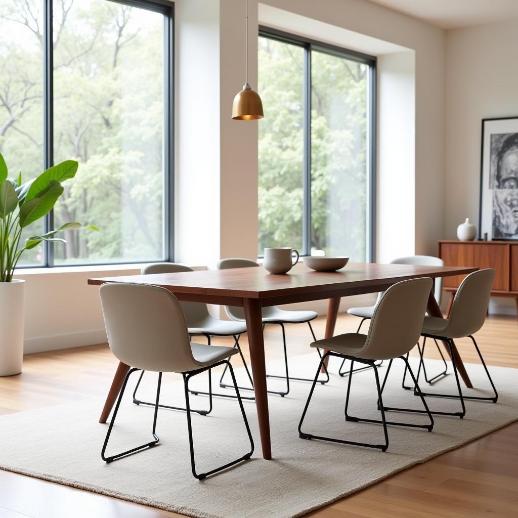 Modern Art Table Chairs in a Dining Room