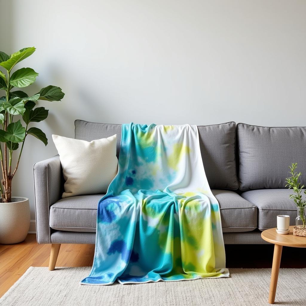 Cozy Art Throw Blanket on a Modern Sofa