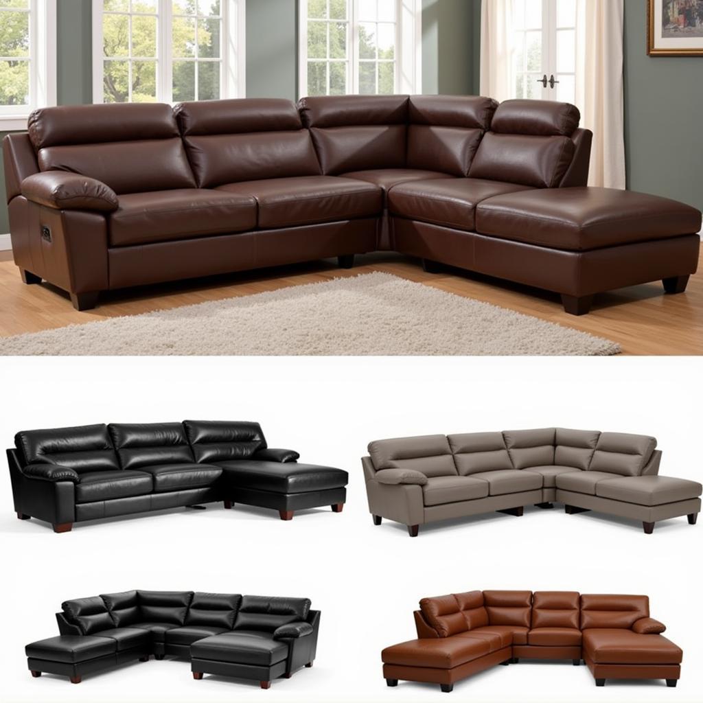 Various Configurations of Art Van Leather Sectionals