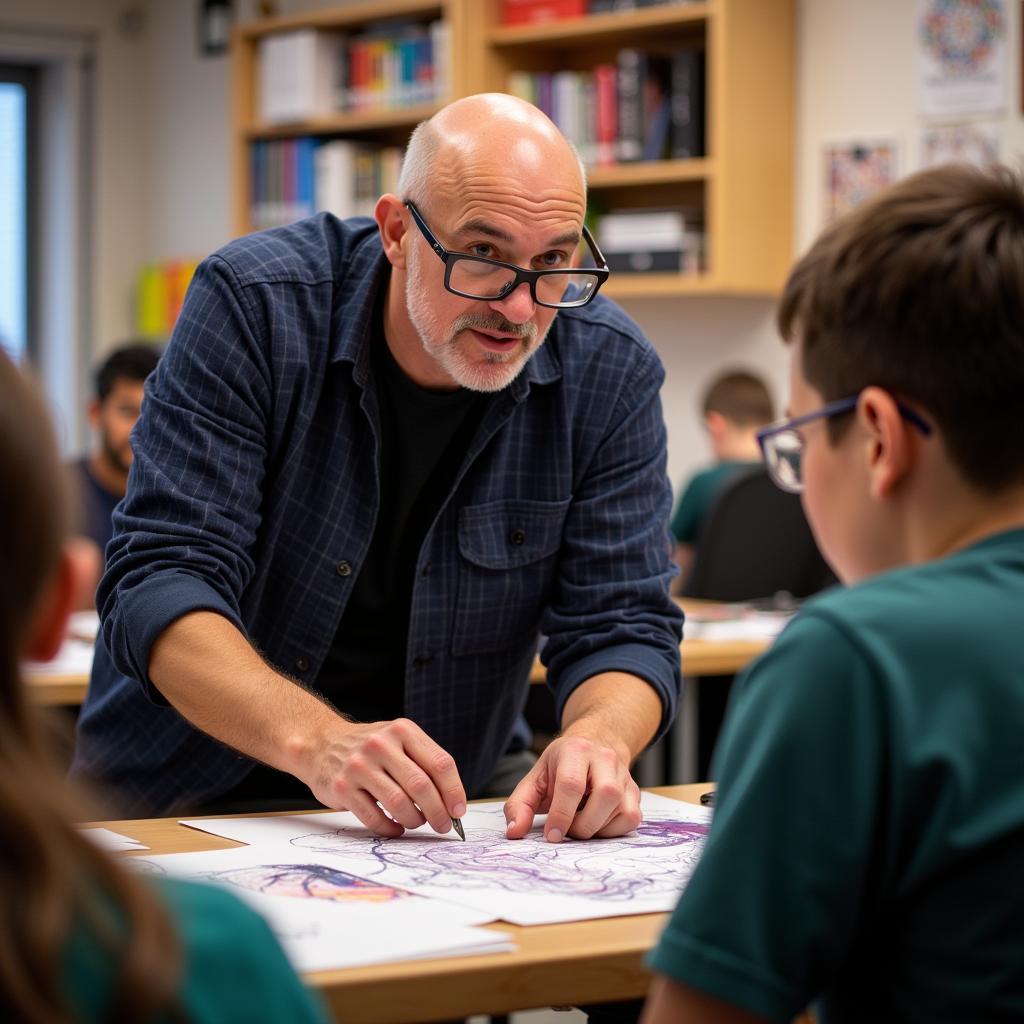 Art Walker Teaching a Digital Art Workshop