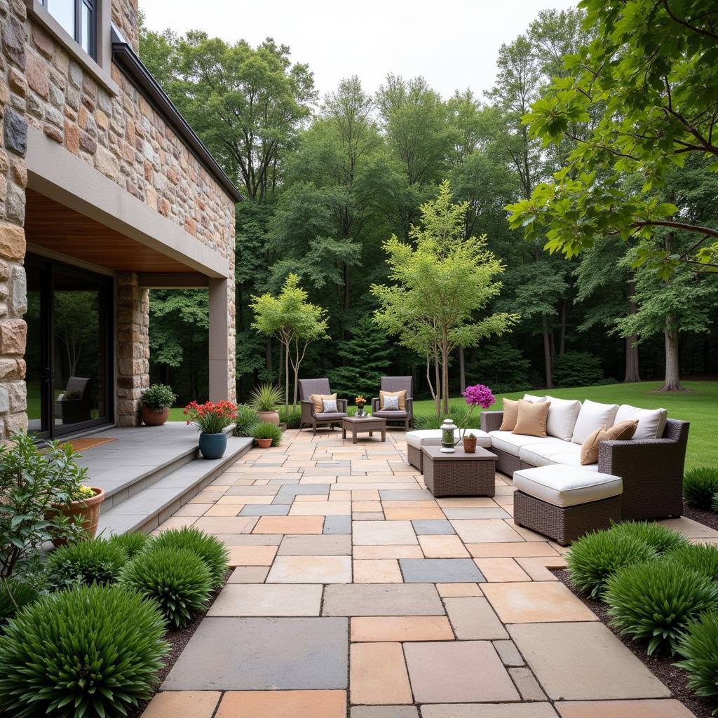 Stunning outdoor patio featuring arte tiles