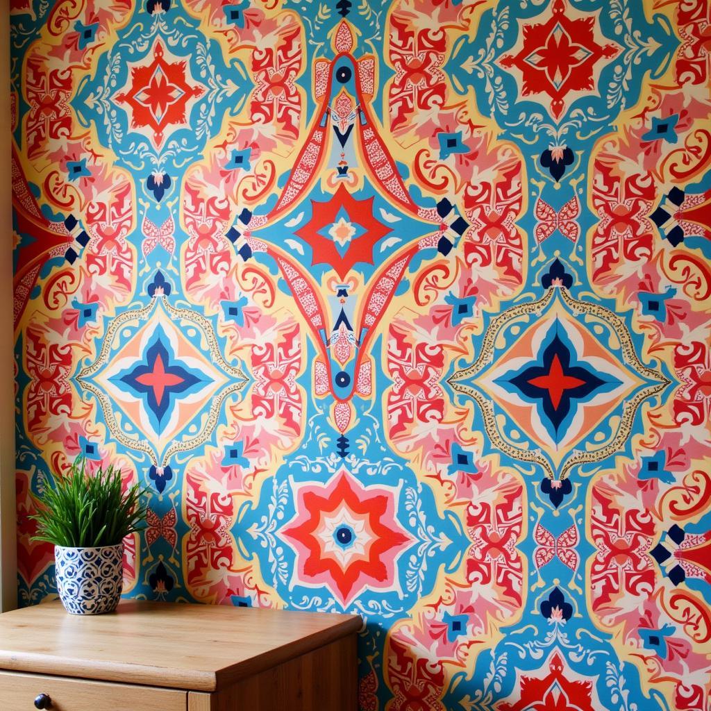 Artful Wallpaper with Geometric Design