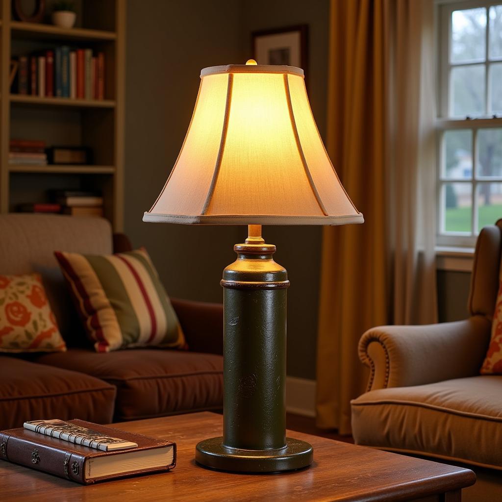 Artillery Shell Lamp in a Living Room