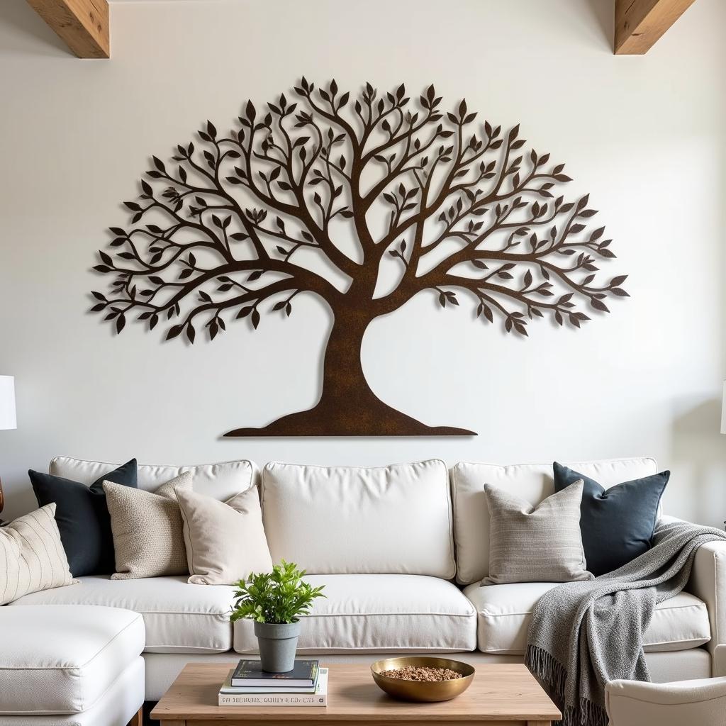 Artisan Metal Wall Art in a Living Room