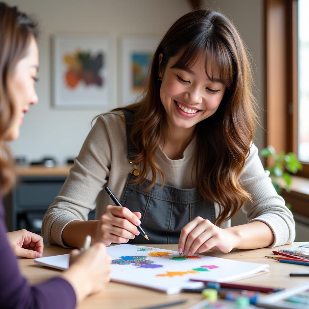 Artist Engaging with Subscription Box