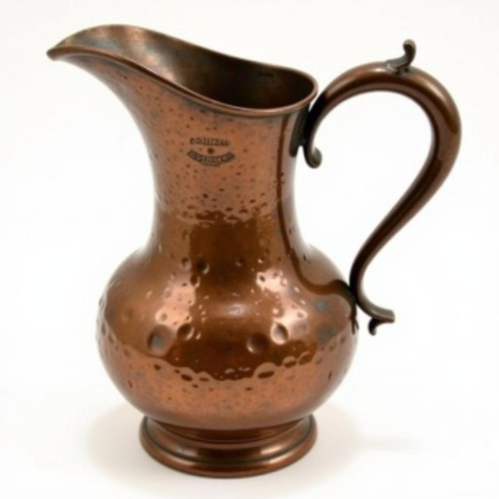 Antique Arts and Crafts Copper Jug with Hammered Design