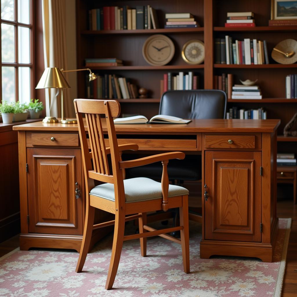 Arts & Crafts Desk Chair in a Study