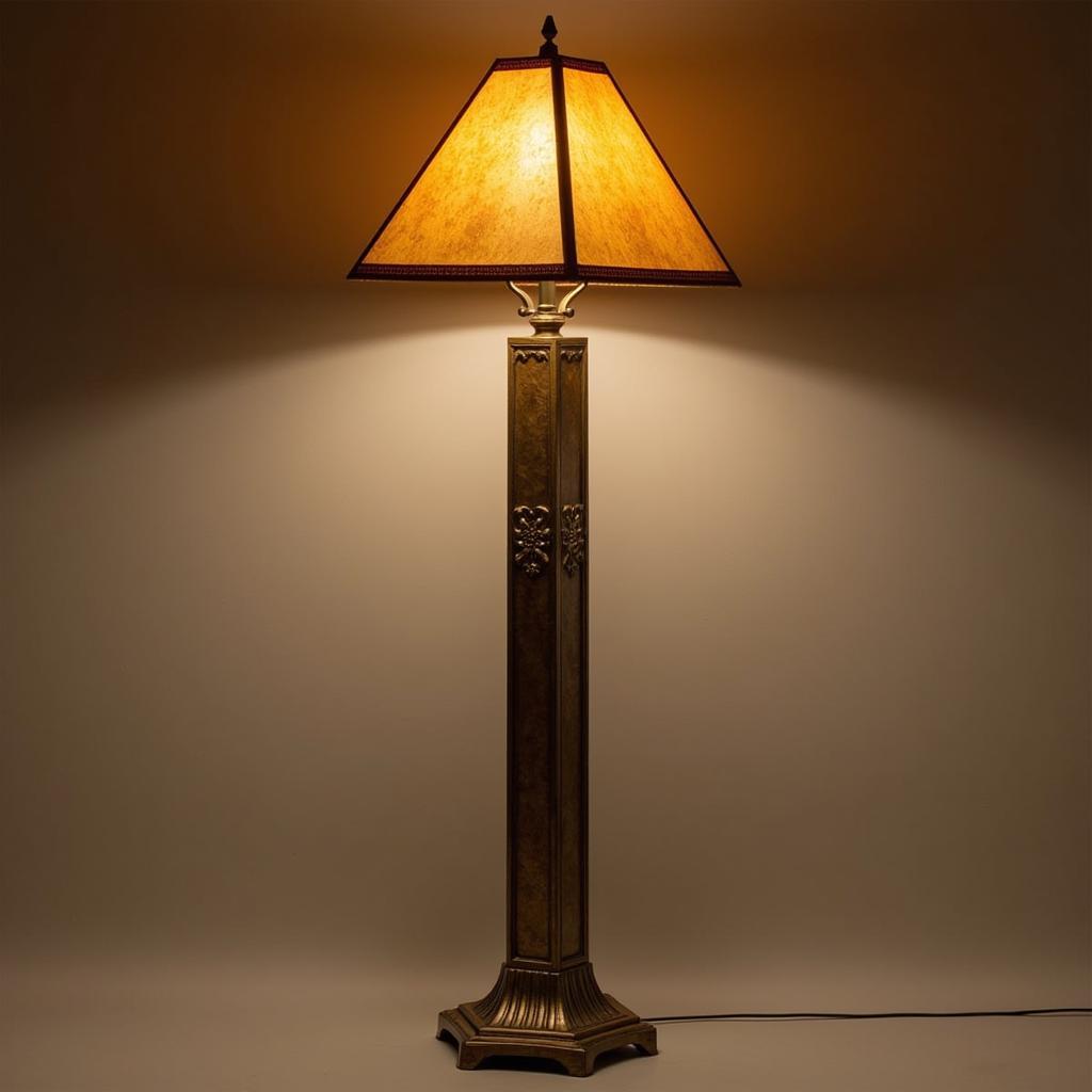 Arts and Crafts Floor Lamp with Mica Shade