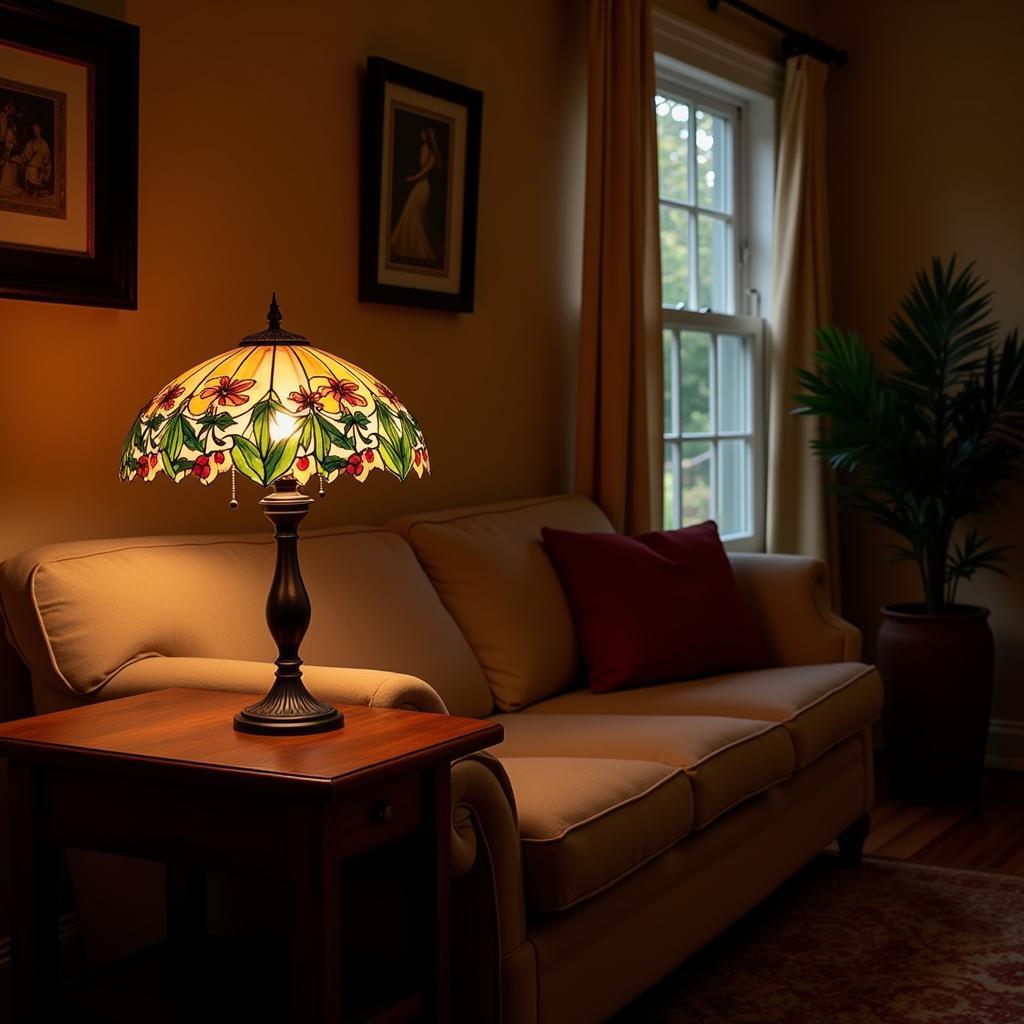 Arts and Crafts Lamp in a Living Room