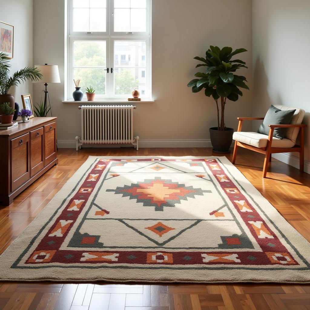 Arts and Crafts Rug in a Modern Living Room