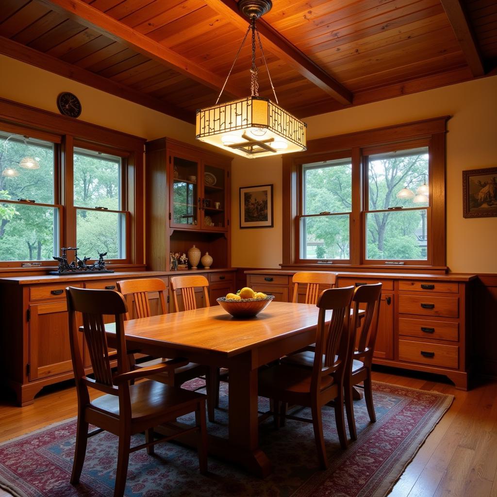 Arts and Crafts Style Dining Room Lighting