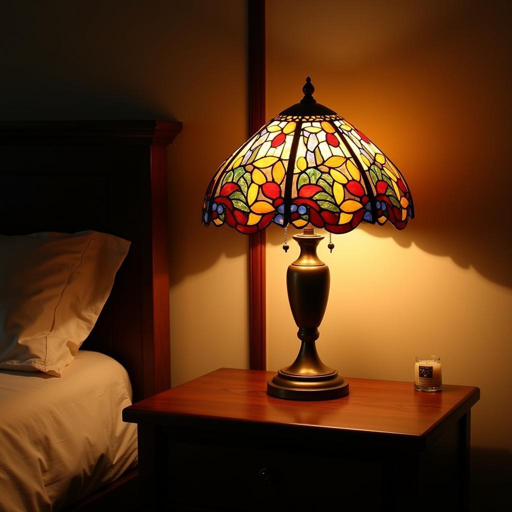 Arts and Crafts Table Lamp in a Bedroom Setting