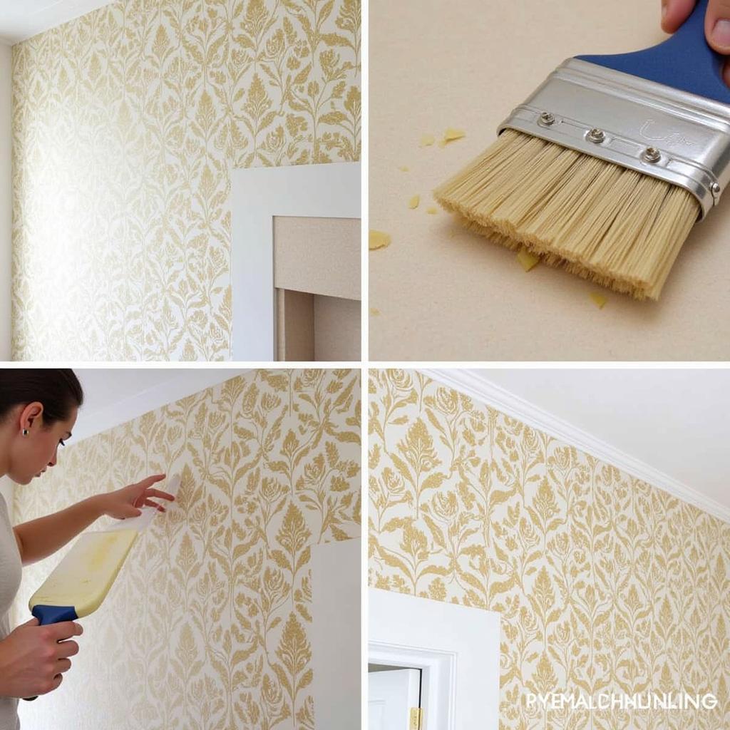 Applying Arts and Crafts Wallpaper to a Feature Wall